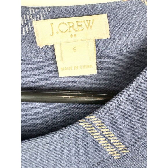 J Crew Navy Blue Plaid Mini Retro 1960s Mod Academia Shift Dress, Size 6 - Picture 7 of 8